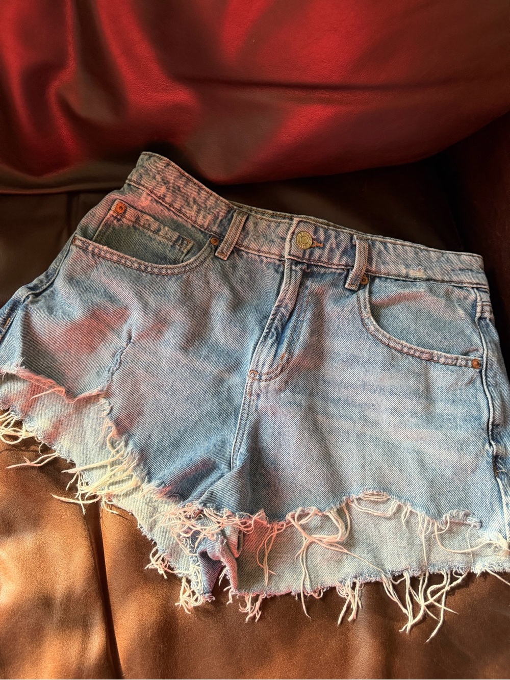 Garage Festival Cutoff Washed Denim Shorts